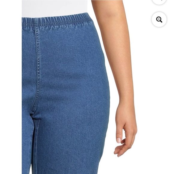 Just My Size Women’s Plus Bling Tab Med. Stonewash Stone Capri Pants 1X (16W) - Picture 12 of 13